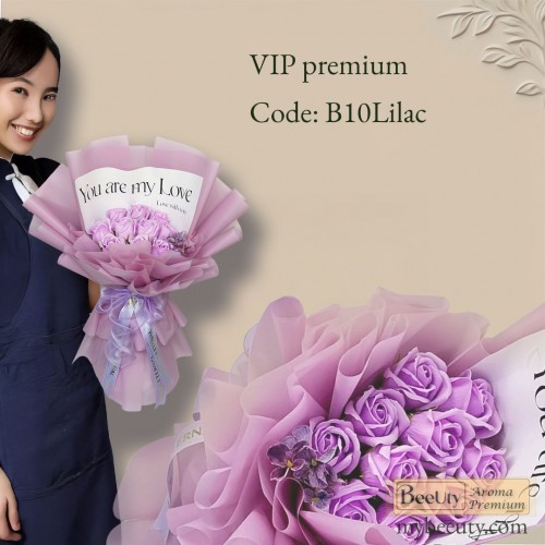Bó hoa hồng sáp B10Lilac