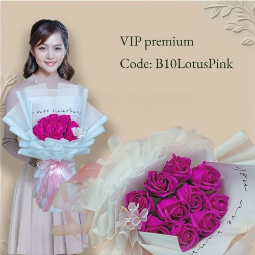 Bó hoa hồng sáp B10LotusPink