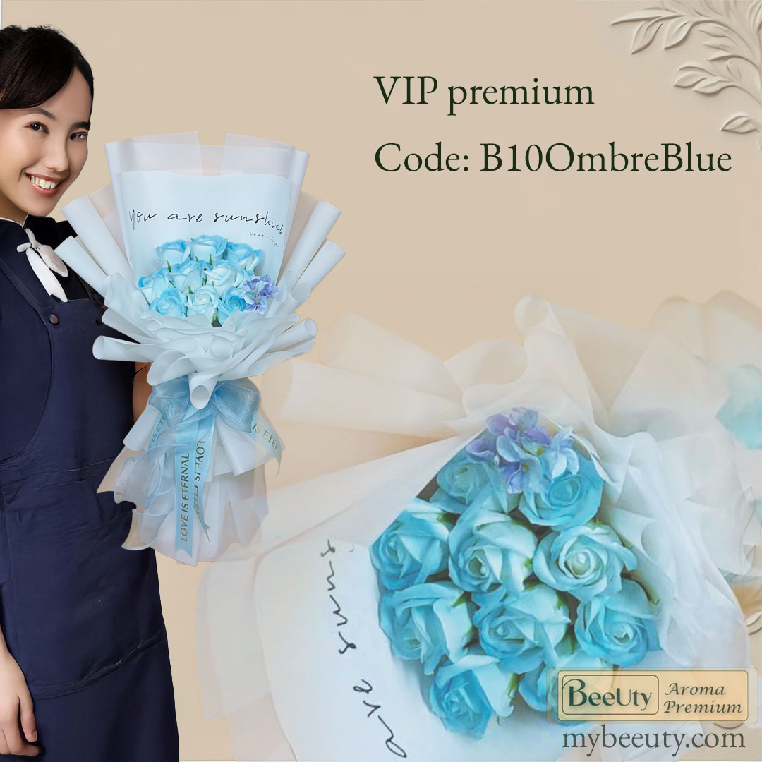 Bó hoa hồng sáp B10OmbreBlue
