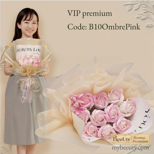 Bó hoa hồng sáp B10OmbrePink