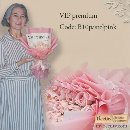 Bó hoa hồng sáp màu hồng phấn B10PastelPink