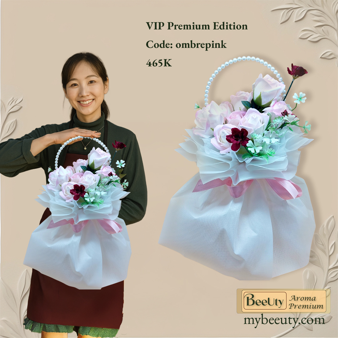 Bó hoa sáp kiểu Nhật Hàn ombrepinkko