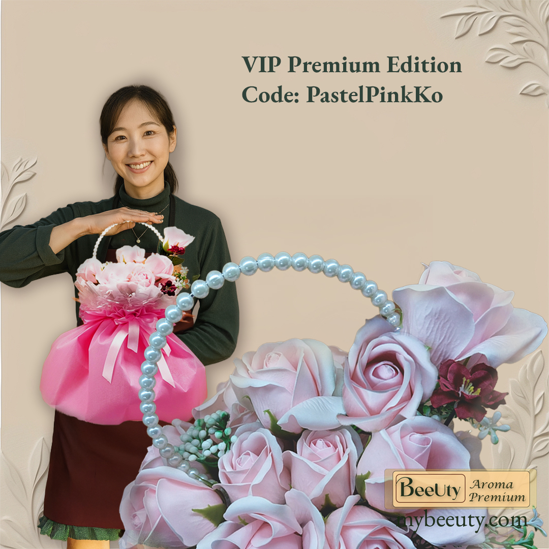 Bó hoa sáp kiểu Nhật Hàn pastelpinkko