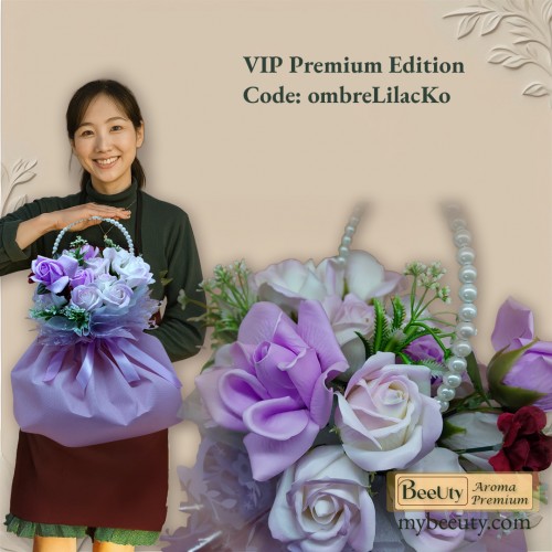 Bó hoa sáp kiểu Nhật Hàn màu tím ombre