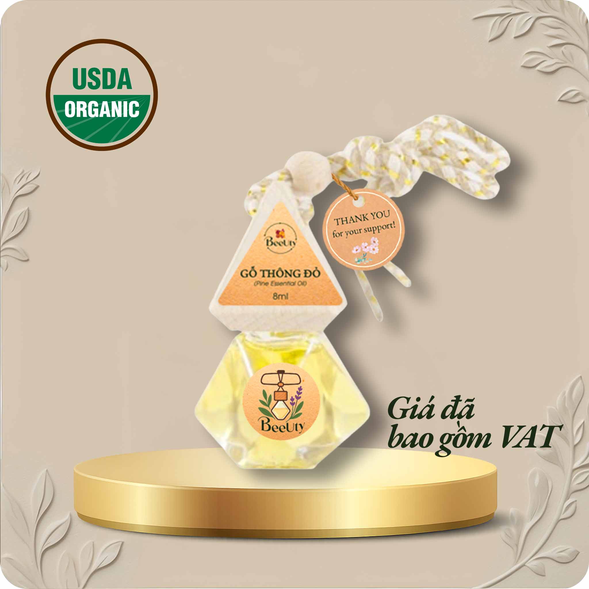 Tinh dầu treo xe ô tô Gỗ Thông Đỏ BeeUty