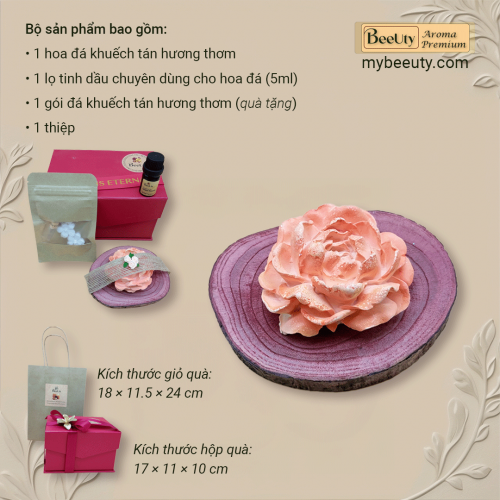 Đá khuếch tán tinh dầu – Hoa Đá Sắc cam