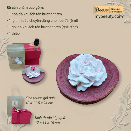 Đá khuếch tán tinh dầu – Hoa Đá Sắc Hồng phấn