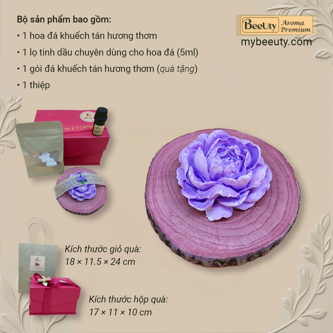 Đá khuếch tán tinh dầu – Hoa Đá Sắc Tím