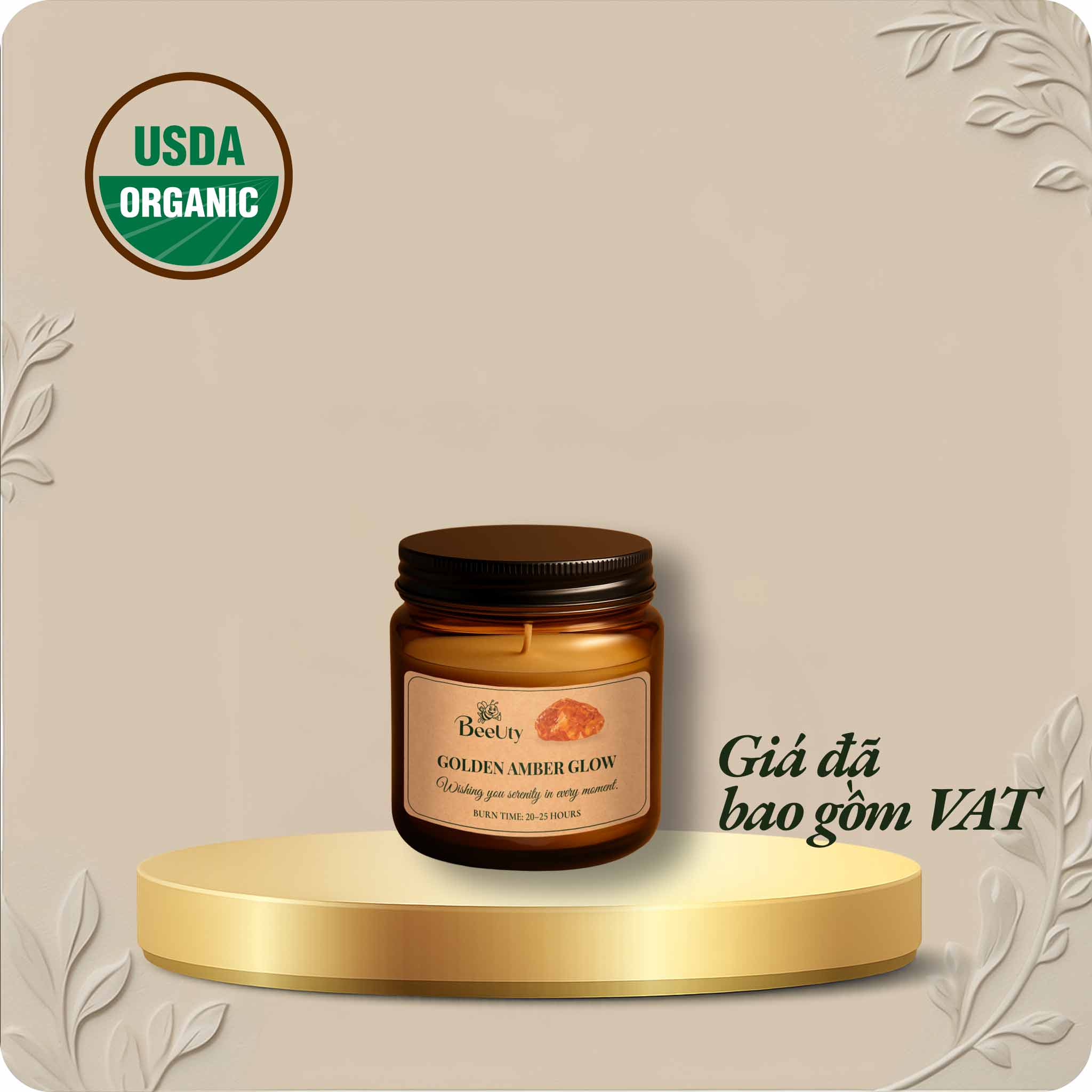 Nến thơm BeeUty Golden Amber Glow – 100g