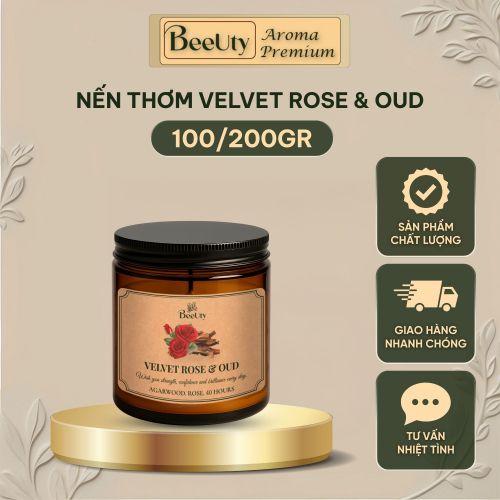 Nến thơm BeeUty Velvet Rose & Oud – 100g